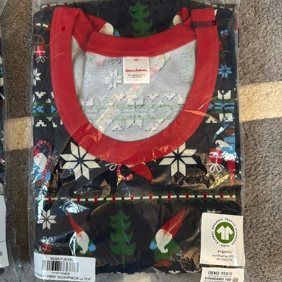 NWT Hanna Andersson Holiday John Pajama top in Gnome Sweet Gnome - Picture 2 of 3
